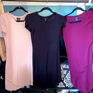 Beige, black and burgundy bodycon dress